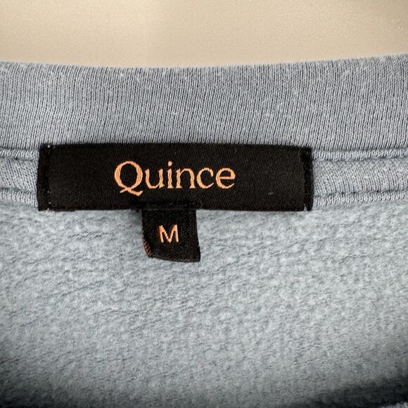 Quince sweatshirt medium M blue supersoft fleece crew modal tencel athletic - Picture 4 of 7